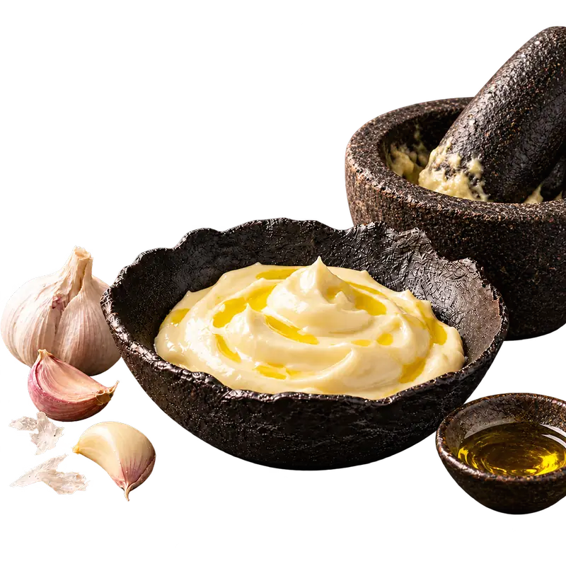 Aioli – traditionell im Mörser